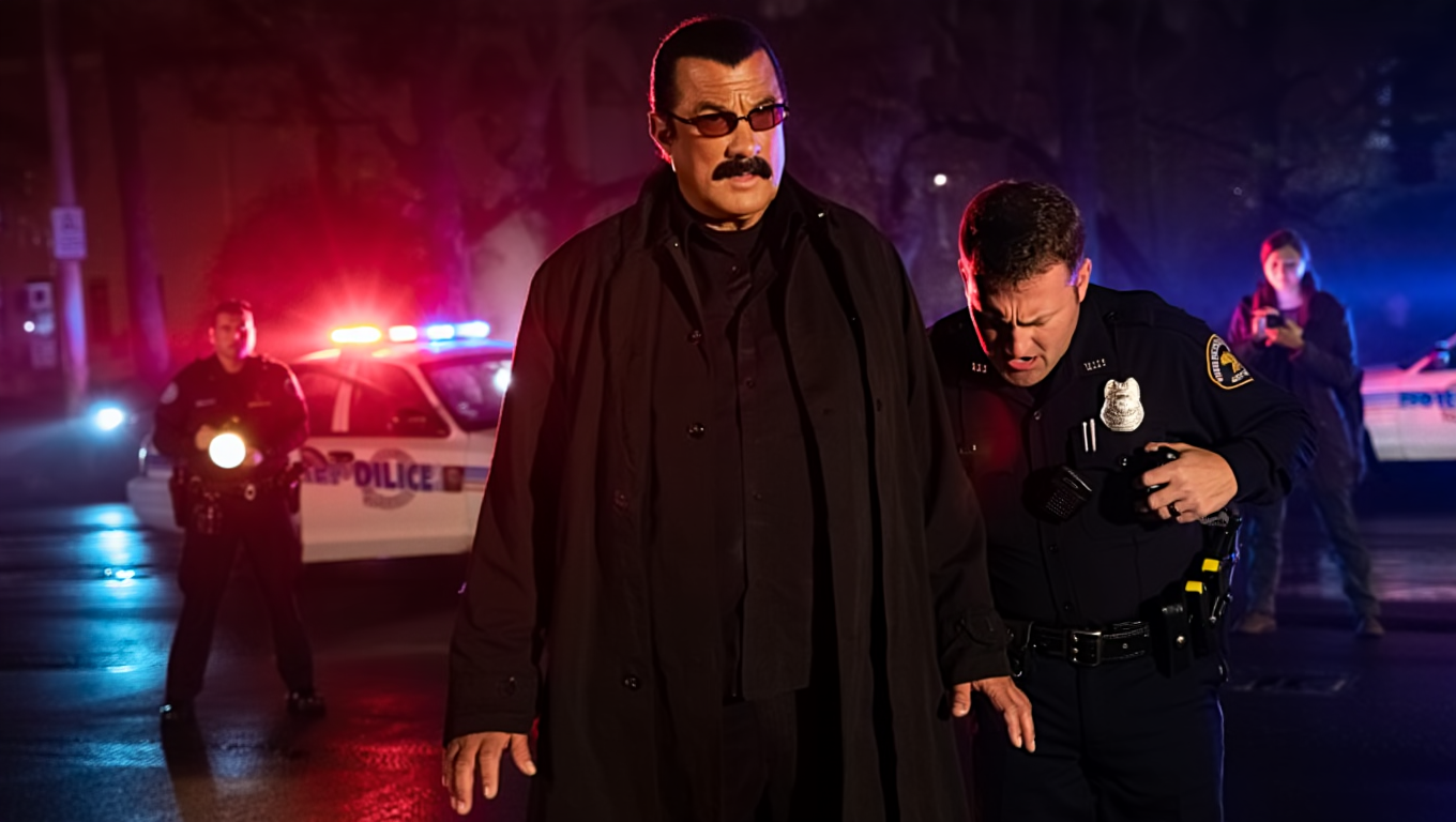 Un policía golpea a la hija de Steven Seagal, sin saber que su padre Steven Seagal está cerca