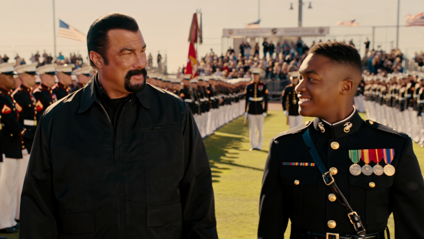 Dos guardias echaron a Steven Seagal en la graduación de un marine negro — 6 SEALs silenciaron el lugar